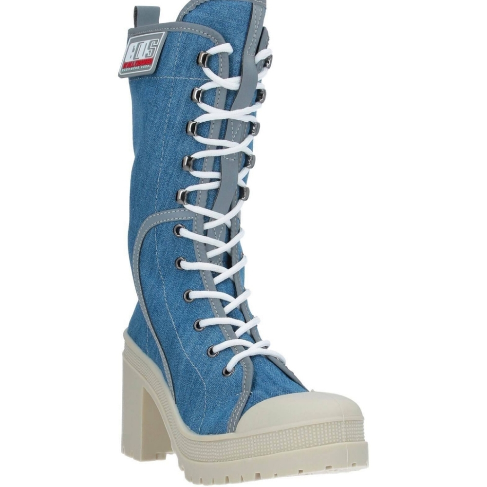 GCDS Denim Lace Up Boots